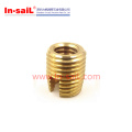 M6 Brass Self Tapping Thread Insert Slotted Nut for Plastics